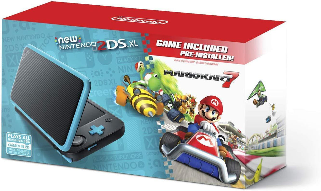 Nintendo 2DS XL - Black + Turquoise With Mario Kart 7 Pre-installed - Nintendo 2DS USED